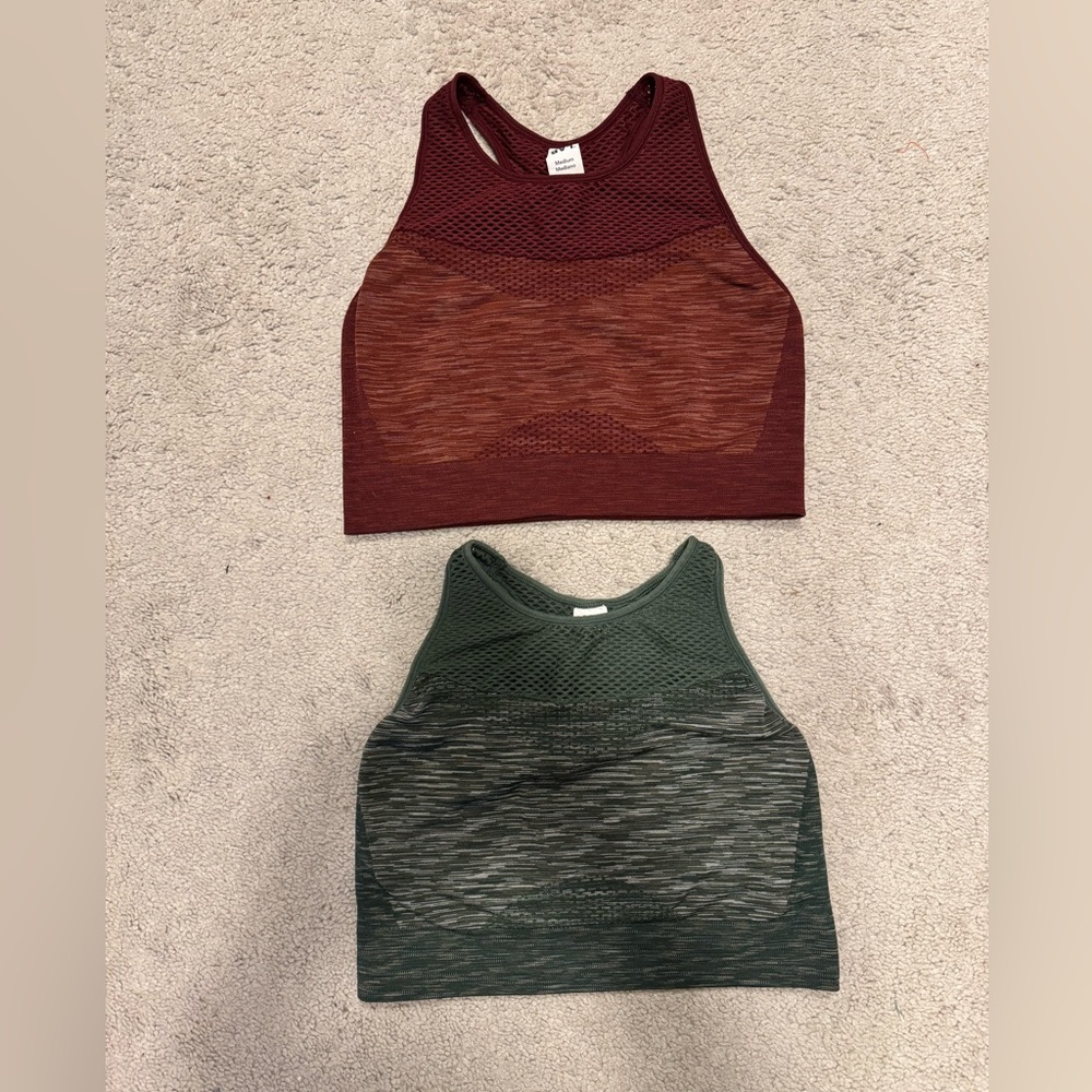 JoyLab Red Sleeveless Crop Sports Bra